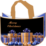 MONDY BAGS "MERRY CHRISTMAS Gold" Nachhaltige Tasche Geschenktasche Zusatztasche